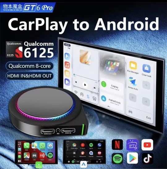 Trådløs CarPlay AI Box (8GB / 128GB)